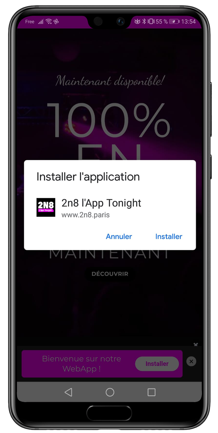 installer notre App de location de sonorisation sur smartphone google